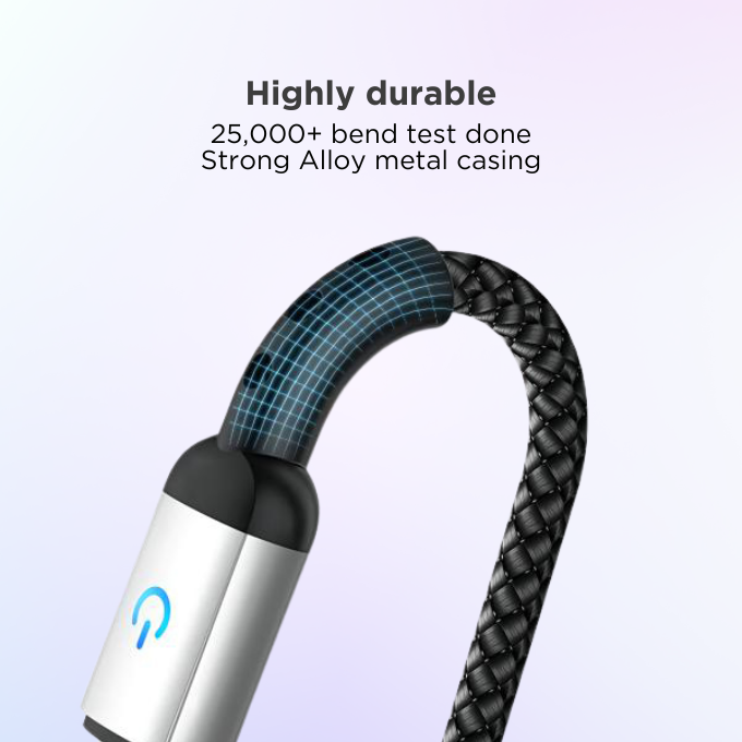 BLACK Cable Strong&Fast Nylon USB A to micro, 25000+bend, LED, 1.2m, 1Yr warranty BLACK Cable Strong&Fast Nylon USB A to micro, 25000+bend, LED, 1.2m, 1Yr warranty